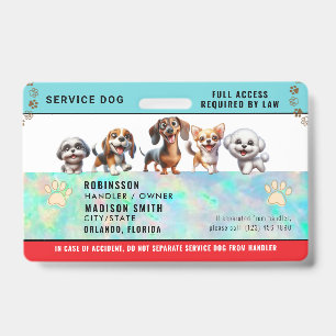 Tarjeta De Identificación Insígnia de Perro de Servicio Personalizada