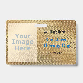 Tarjeta De Identificación Insignia de perro de Terapia Registrada