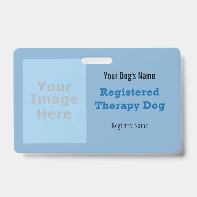 Tarjeta De Identificación Insígnia de Perro de Terapia Registrado (Parte frontal)