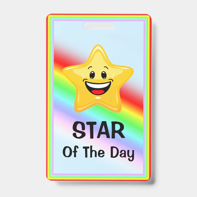 Tarjeta De Identificación Insígnia de Premio Estrella de Clase (Parte frontal)