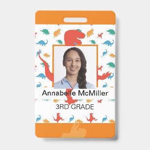 Tarjeta De Identificación Insignia de Profesor de Dinosaures