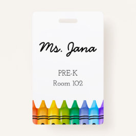 Tarjeta De Identificación Insignia de profesor de guardería