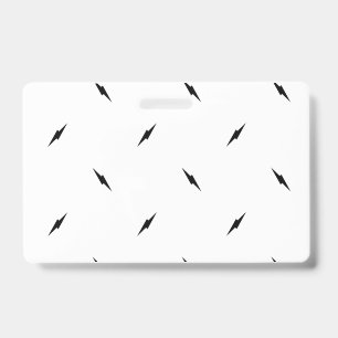 Tarjeta De Identificación Insígnia de Rayo   Diseño de Poder Mínimo Moderno