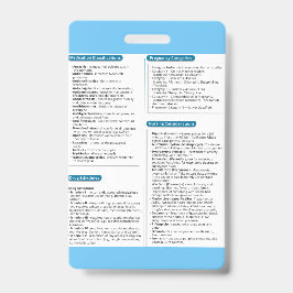 Tarjeta De Identificación Insignia de Referencia Rápida de Farmacología