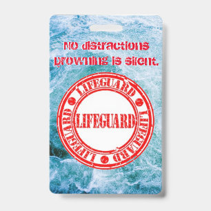 Tarjeta De Identificación Insignia de Salvavidas/Observadores del Agua