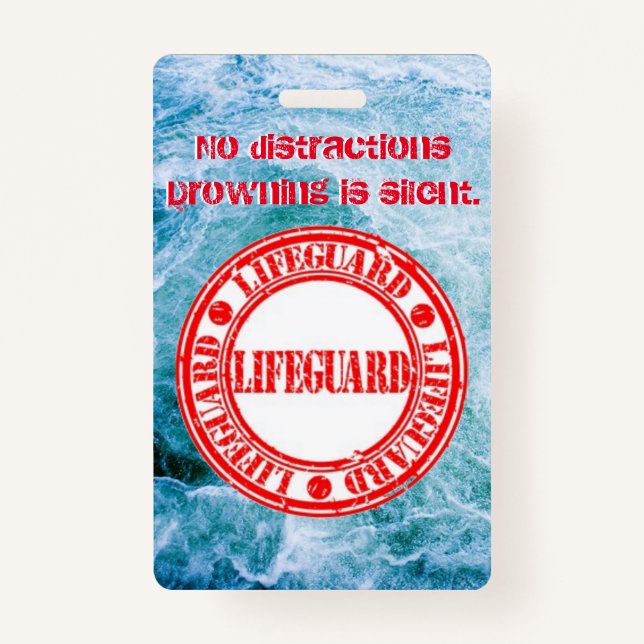 Tarjeta De Identificación Insignia de Salvavidas/Observadores del Agua (Anverso)
