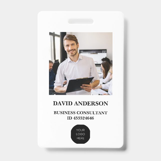 Tarjeta De Identificación Insignia de seguridad de empresa de foto de emplea (Parte frontal)