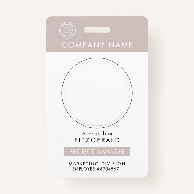 Tarjeta De Identificación Insignia de seguridad de la compañía de foto de em (Anverso)