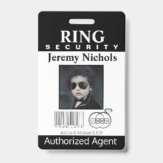 Tarjeta De Identificación Insígnia de seguridad del portador de anillos