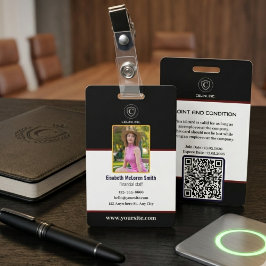 Tarjeta De Identificación Insígnia de Seguridad Negra Profesional: Foto y Co