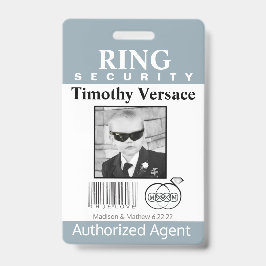 Tarjeta De Identificación Insígnia de seguridad para portador de anillo de T