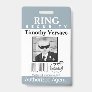 Tarjeta De Identificación Insígnia de seguridad para portador de anillo de T