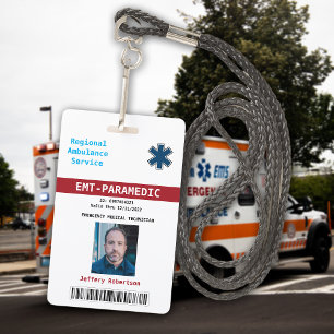 Tarjeta De Identificación Insignia de seguridad paramédica