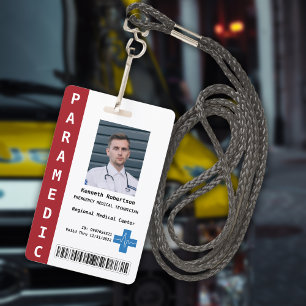 Tarjeta De Identificación Insignia de seguridad paramédica