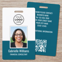 Insígnia de seguridad QR para empleados con foto d