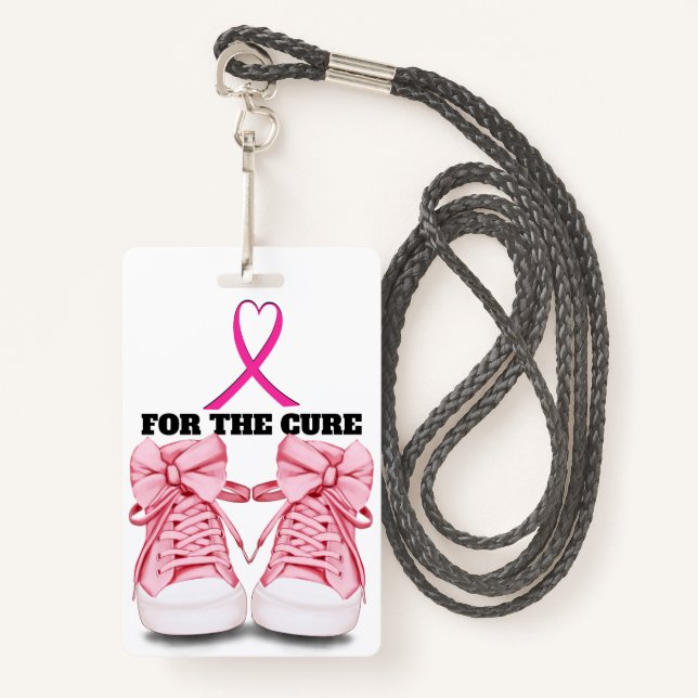 Tarjeta De Identificación Insignia de sensibilización sobre el cáncer - Ver  (Anverso son cordón)