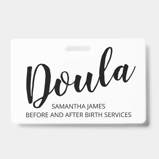 Tarjeta De Identificación Insignia de servicios de parto de doula (Parte frontal)