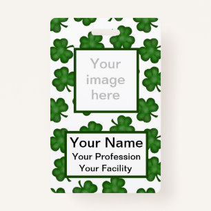 Tarjeta De Identificación Insignia de Shamrock texturizada por personalizado