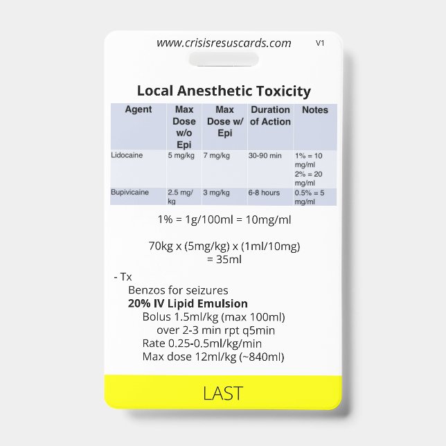 Tarjeta De Identificación Insignia de sutura/último (Parte frontal)