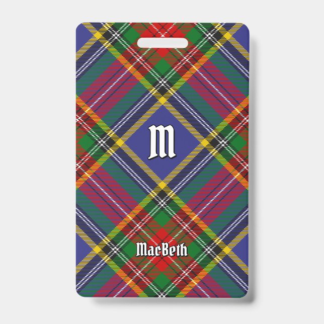 Tarjeta De Identificación Insígnia de Tartán Clan MacBeth (Parte frontal)