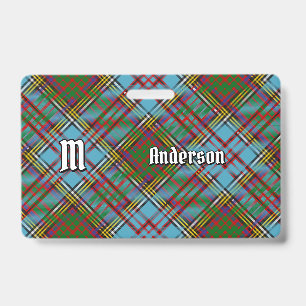 Tarjeta De Identificación Insígnia de Tartán del Clan Anderson