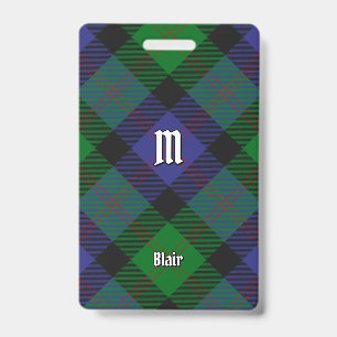 Tarjeta De Identificación Insignia de Tartán del Clan Blair