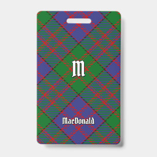 Tarjeta De Identificación Insígnia de Tartán del Clan MacDonald