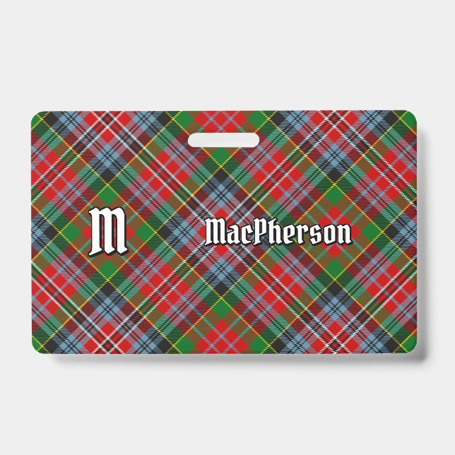 Tarjeta De Identificación Insígnia de Tartán del Clan MacPherson (Parte frontal)