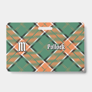 Tarjeta De Identificación Insígnia de Tartán del Clan Pollock
