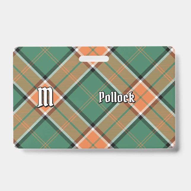 Tarjeta De Identificación Insígnia de Tartán del Clan Pollock (Parte frontal)