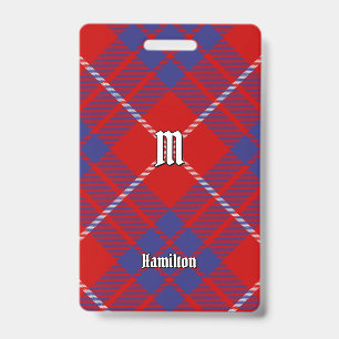 Tarjeta De Identificación Insígnia de Tartán Rojo Clan Hamilton