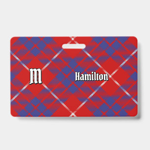 Tarjeta De Identificación Insignia de Tartán Rojo Clan Hamilton