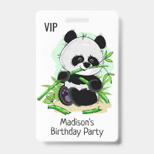 Insígnia de texto personalizado de pandas adorable
