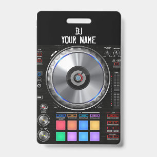 Tarjeta De Identificación Insígnia de tornamesa de DJ