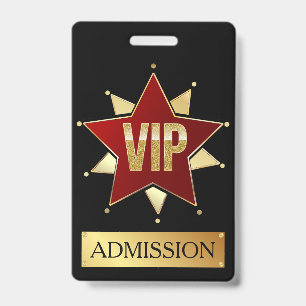 TARJETA DE IDENTIFICACIÓN INSIGNIA DE VIP