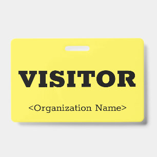 Tarjeta De Identificación Insignia de "VISITADOR" en negrita