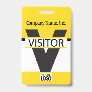 Tarjeta De Identificación Insígnia de Visitante con su Logotipo - Amarillo