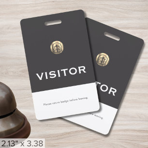 Tarjeta De Identificación Insígnia de Visitante Profesional Sello de Oro