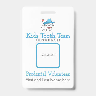 Tarjeta De Identificación Insignia de voluntariado de divulgación predental