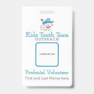 Tarjeta De Identificación Insignia de voluntariado de divulgación predental