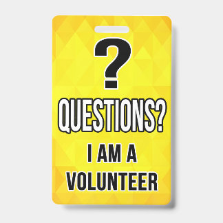 Tarjeta De Identificación Insígnia de voluntario