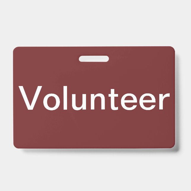 Tarjeta De Identificación Insígnia de voluntario (Parte frontal)