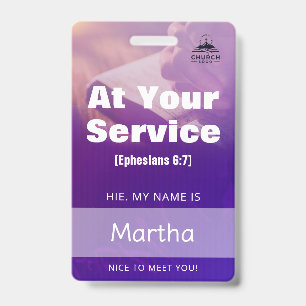 Tarjeta De Identificación Insígnia de Voluntario de Servicios para Invitados