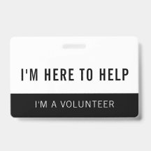 Insígnia de voluntario en blanco y negro aquí para