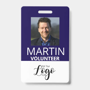 Tarjeta De Identificación Insígnia de Voluntario   Etiqueta de Nombre Person