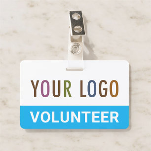 Tarjeta De Identificación Insignia de Voluntario Plástico de PVC con logotip