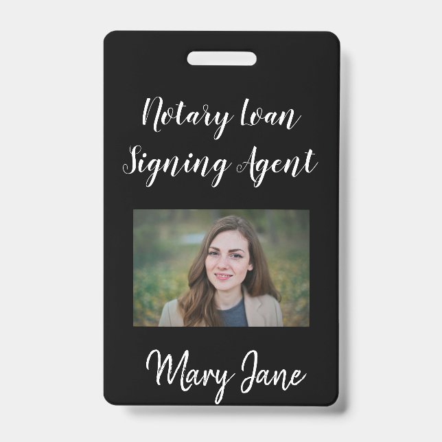 Tarjeta De Identificación Insignia del agente de firma notarial (Front)