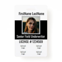 Insignia del agente de seguros delantera y trasera