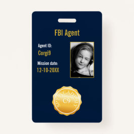 Tarjeta De Identificación Insignia del agente secreto del FBI