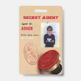 Tarjeta De Identificación Insignia del agente secreto del fiesta del espía